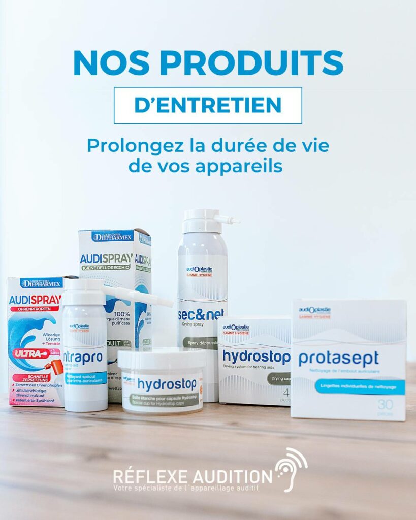 Produits pour entretenir vos appareils auditifs - Réflexe Audition