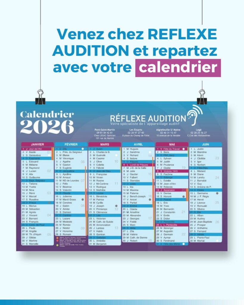 CALENDRIER REFLEXE AUDITION